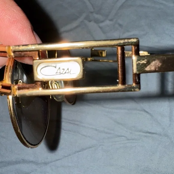 Cazal Gold Sunglasses with Black Lenses